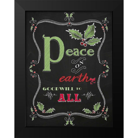 Noel Chalk Art V Black Modern Wood Framed Art Print by Metz, Andi
