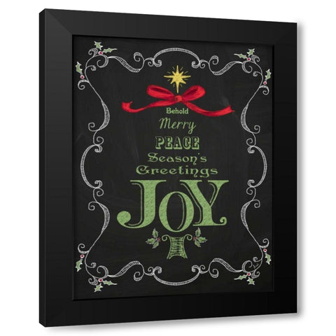 Noel Chalk Art VI Black Modern Wood Framed Art Print by Metz, Andi