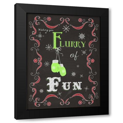 Let it Snow Chalk Art I Black Modern Wood Framed Art Print by Metz, Andi