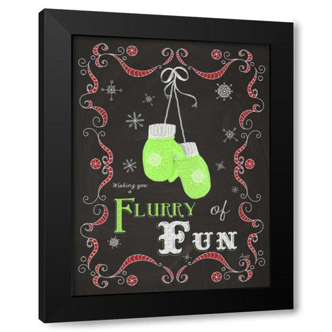 Let it Snow Chalk Art I Black Modern Wood Framed Art Print by Metz, Andi