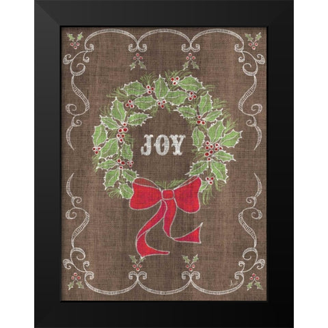 Noel Burlap Art III Black Modern Wood Framed Art Print by Metz, Andi