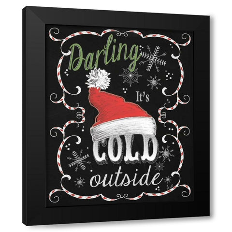 Snow Chalk Art I Black Modern Wood Framed Art Print by Metz, Andi