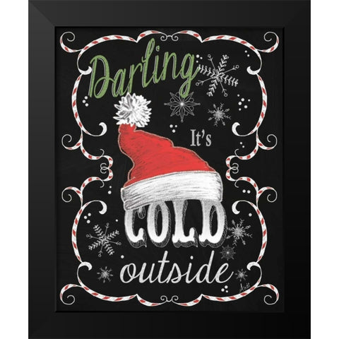 Snow Chalk Art I Black Modern Wood Framed Art Print by Metz, Andi