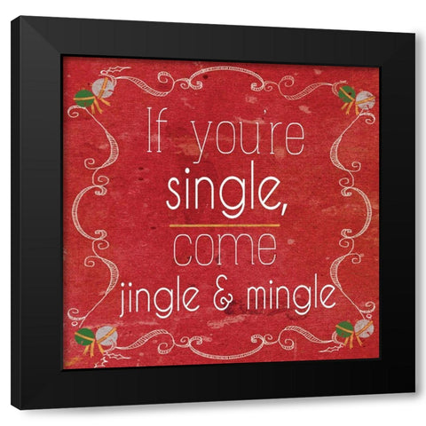 Red Hot Christmas I Black Modern Wood Framed Art Print with Double Matting by Metz, Andi