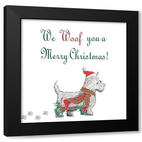 Woof Holiday Pack II Black Modern Wood Framed Art Print by Metz, Andi