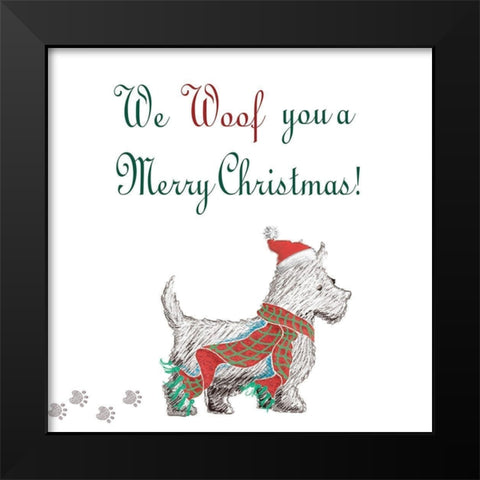 Woof Holiday Pack II Black Modern Wood Framed Art Print by Metz, Andi