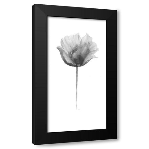 Flower in Gray Panel I Black Modern Wood Framed Art Print by Pinto, Patricia