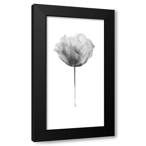 Flower in Gray Panel II Black Modern Wood Framed Art Print with Double Matting by Pinto, Patricia