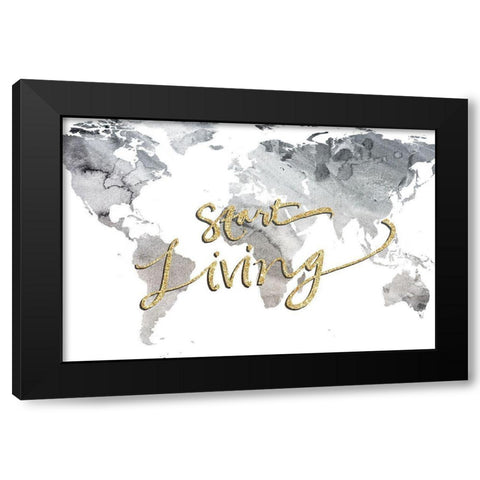 Start Living Black Modern Wood Framed Art Print with Double Matting by SD Graphics Studio