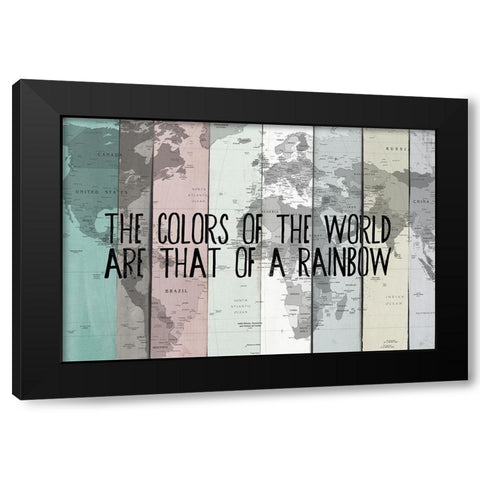 Colors of the World Black Modern Wood Framed Art Print by SD Graphics Studio