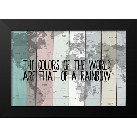 Colors of the World Black Modern Wood Framed Art Print by SD Graphics Studio