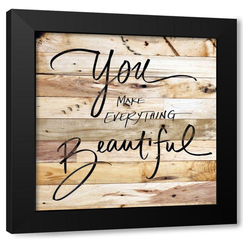 Inspiration on Wood Black Modern Wood Framed Art Print by SD Graphics Studio