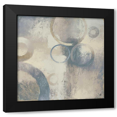Muted Cobalt I Black Modern Wood Framed Art Print with Double Matting by Marcon, Michael