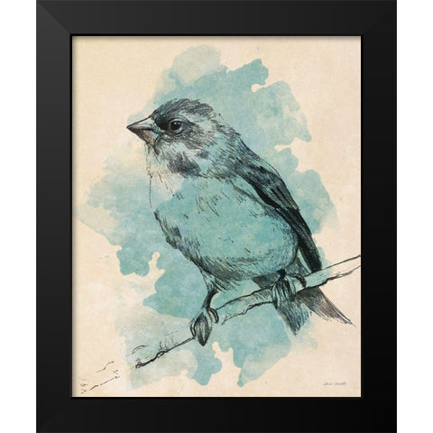 Bird Study in Teal I Black Modern Wood Framed Art Print by Loreth, Lanie