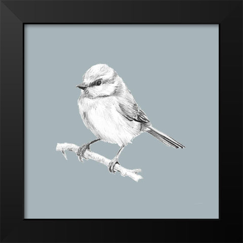 Bird Study on Blue II Black Modern Wood Framed Art Print by Loreth, Lanie