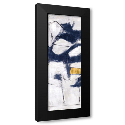 Golden Blue Shatters Panel I Black Modern Wood Framed Art Print by Johnson, Walt