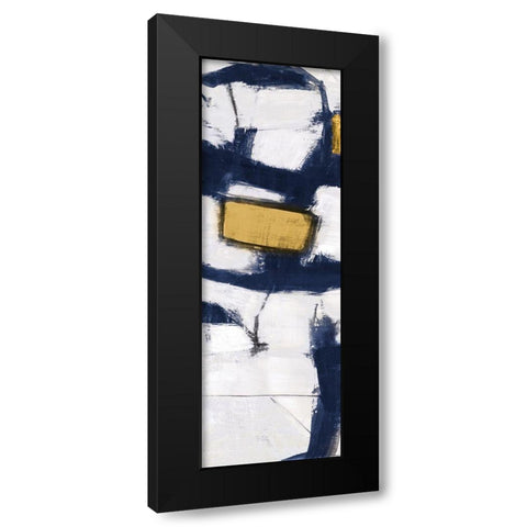 Golden Blue Shatters Panel III Black Modern Wood Framed Art Print by Johnson, Walt