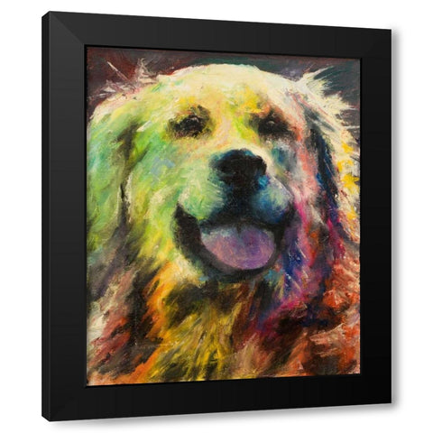 Happy Companion I Black Modern Wood Framed Art Print with Double Matting by Johnson, Walt