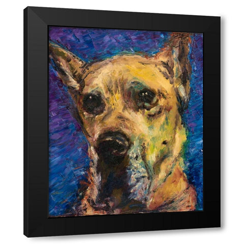 Happy Companion II Black Modern Wood Framed Art Print with Double Matting by Johnson, Walt