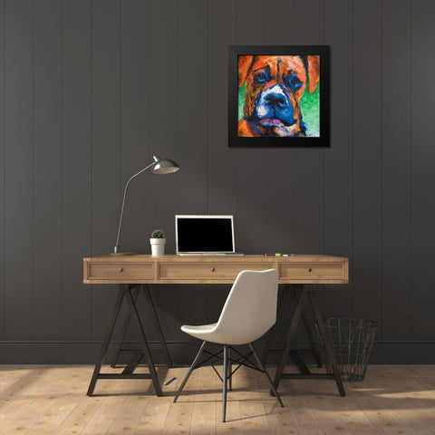 Puppy Dog Eyes II Black Modern Wood Framed Art Print by Johnson, Walt