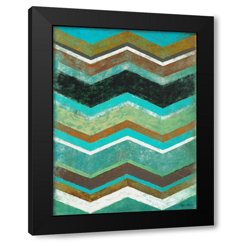 Vintage Chevron I Black Modern Wood Framed Art Print by Marcon, Michael