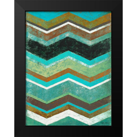 Vintage Chevron I Black Modern Wood Framed Art Print by Marcon, Michael