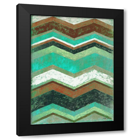 Vintage Chevron II Black Modern Wood Framed Art Print by Marcon, Michael