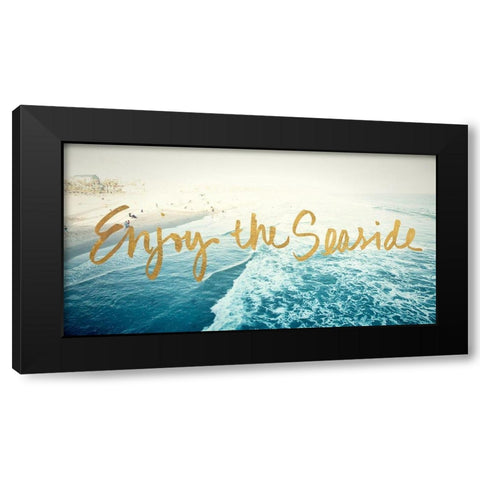 Enjoy The Seaside Black Modern Wood Framed Art Print with Double Matting by Bryant, Susan