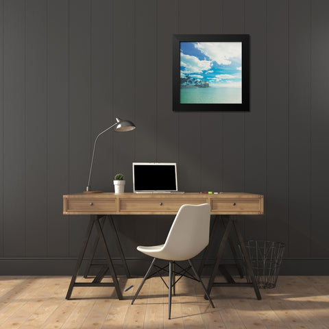 Paradise Awaits You Black Modern Wood Framed Art Print by Bryant, Susan