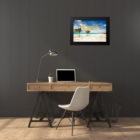 Florida Beach Black Modern Wood Framed Art Print by Bryant, Susan