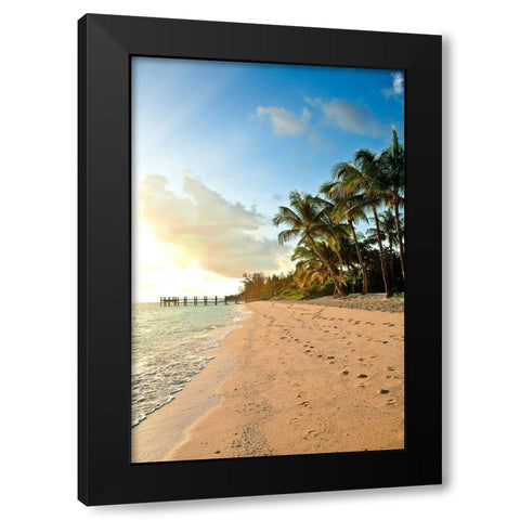 Walk the Beach Black Modern Wood Framed Art Print by Bryant, Susan