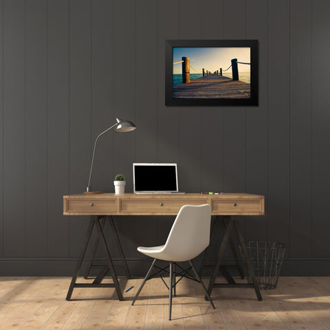 On The Water III Black Modern Wood Framed Art Print by Bryant, Susan