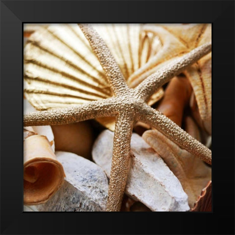 Gold Starfish II Black Modern Wood Framed Art Print by Bryant, Susan