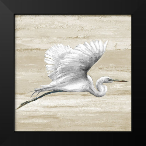 Neutral Great Egret I Black Modern Wood Framed Art Print by Pinto, Patricia