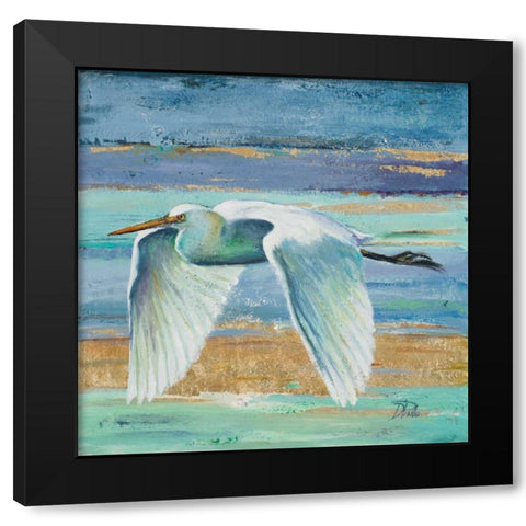 Great Egret II Black Modern Wood Framed Art Print by Pinto, Patricia