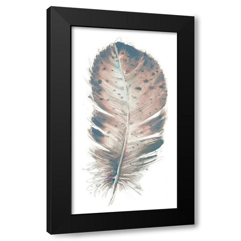 Pastel Feather I Black Modern Wood Framed Art Print with Double Matting by Pinto, Patricia