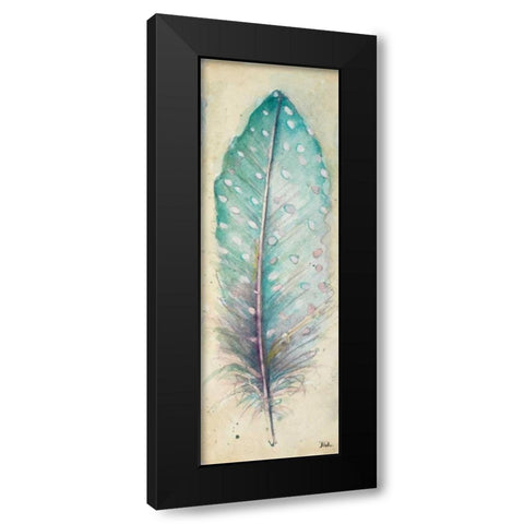 Watercolor Feather I Black Modern Wood Framed Art Print by Pinto, Patricia