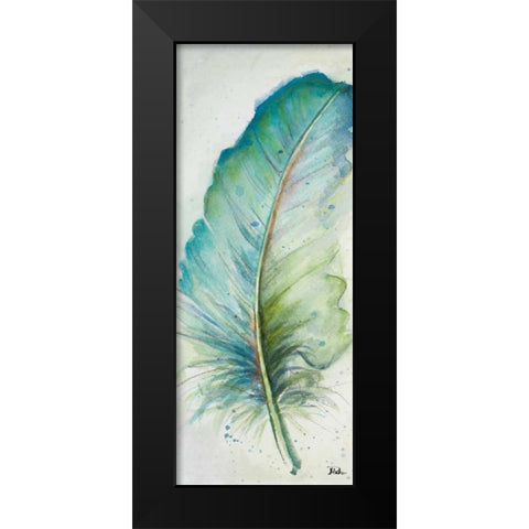 Watercolor Feather IV Black Modern Wood Framed Art Print by Pinto, Patricia