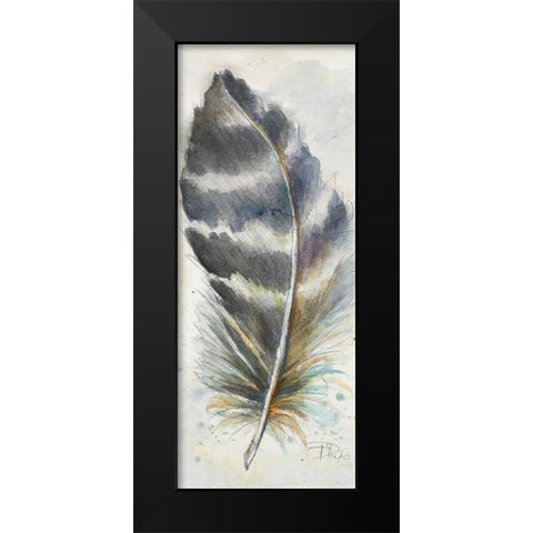 Watercolor Feather VI Black Modern Wood Framed Art Print by Pinto, Patricia