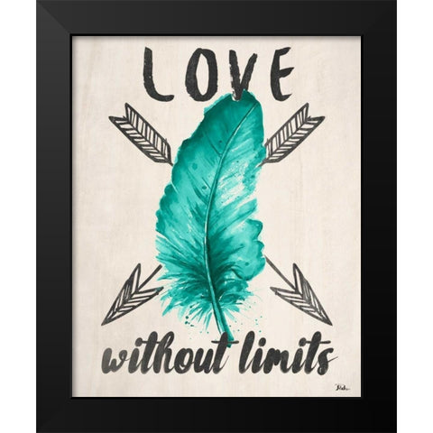 Teal Fearless Limits II Black Modern Wood Framed Art Print by Pinto, Patricia