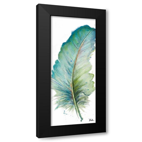 Watercolor Feather White IV Black Modern Wood Framed Art Print by Pinto, Patricia
