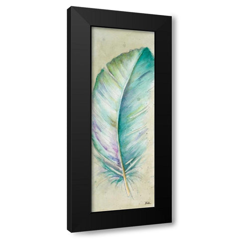Watercolor Feather II Black Modern Wood Framed Art Print by Pinto, Patricia