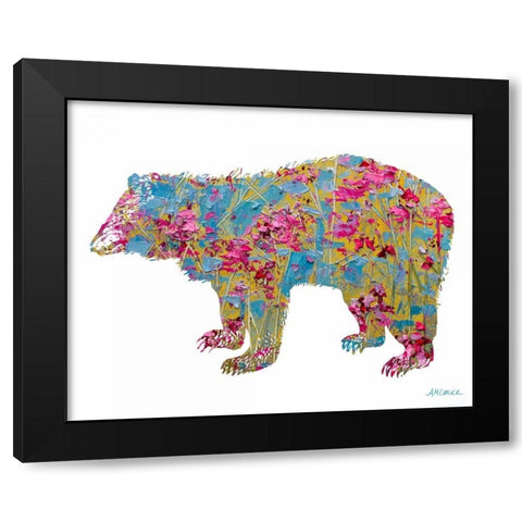 Colorful Bear Black Modern Wood Framed Art Print by Coolick, Ann Marie