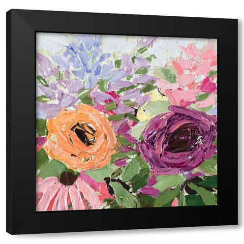 Floral Burst Black Modern Wood Framed Art Print with Double Matting by Coolick, Ann Marie