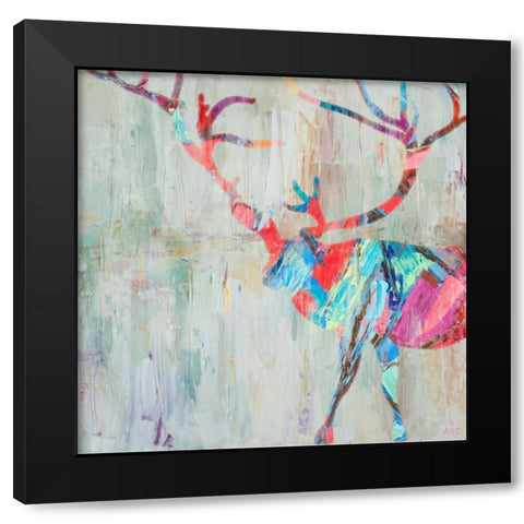 Rhizome Deer Black Modern Wood Framed Art Print by Coolick, Ann Marie