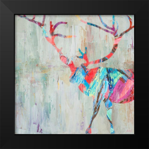 Rhizome Deer Black Modern Wood Framed Art Print by Coolick, Ann Marie