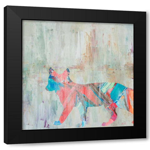 Rhizome Fox Black Modern Wood Framed Art Print with Double Matting by Coolick, Ann Marie