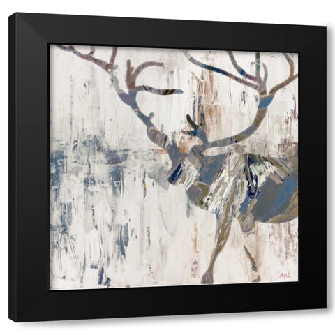 Neutral Rhizome Deer Black Modern Wood Framed Art Print by Coolick, Ann Marie
