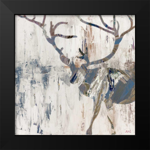 Neutral Rhizome Deer Black Modern Wood Framed Art Print by Coolick, Ann Marie