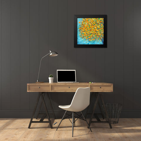 Autumn On Teal Black Modern Wood Framed Art Print by Coolick, Ann Marie